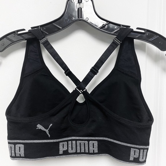 NWOT NICE BLACK *PUMA* LOGO SPORT BRA! SIZE SMALL - Picture 3 of 5